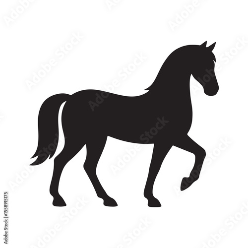 Horse silhouette vector illustration. Horse icon design.