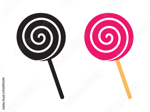 Lollipop candy vector icon illustration. Sweet lollipop symbol design. Swirl candy.