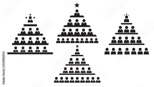 Hierarchical Team Structure Symbolizing Leadership and Organizational Success