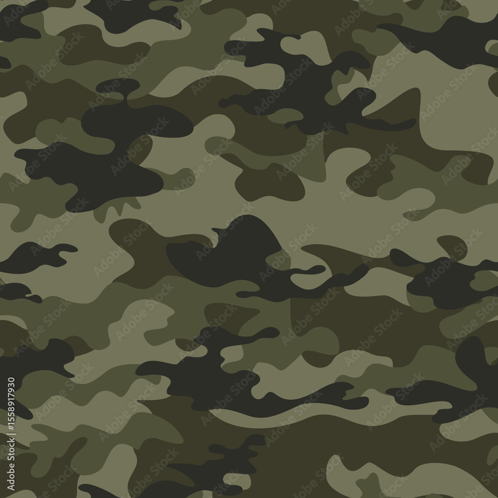 Fototapeta premium army camouflage background, seamless vector pattern, military khaki texture