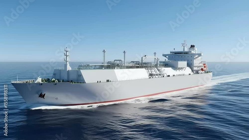 Liquefied natural gas ship (LNG), Carrier Majestically Sailing Across the Ocean
