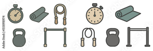 Fitness equipment and timing tools for effective workout routine planning and execution