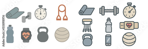 Fitness equipment and accessories for a well-rounded workout routine in a modern gym setting