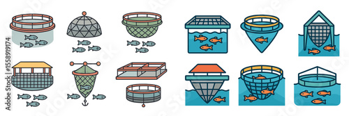 Unique fish farming structures showcased with various designs for sustainable aquaculture practices
