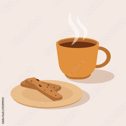 A Cup of Coffee and Biscuit