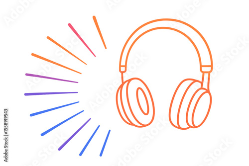 Headphones with sound waves illustrating audio experience for music lovers and audiophiles in modern digital culture