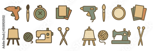Creative crafting tools displayed in a simple design ideal for DIY enthusiasts and artists