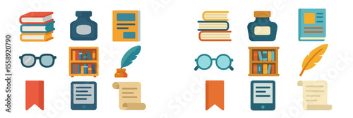 Collection of colorful and diverse literary items displayed in a creative arrangement for education and inspiration