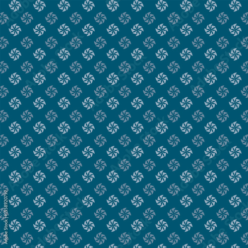 Small white flowers pattern doodle shapes motif continuous classic blue background. Modern floral fabric design textile swatch ladies dress, men's shirt all over print block.