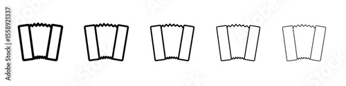 accordion icon vector thin outline style sign