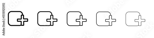 add icon vector thin outline style sign