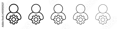 Administrator icon vector thin outline style sign