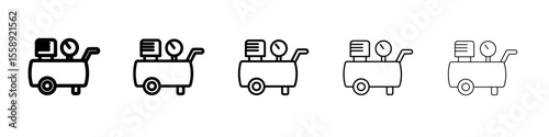 air compressor icon vector thin outline style sign