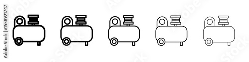 Air compressor pump icon vector thin outline style sign