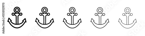 anchor icon vector thin outline style sign