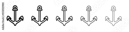 anchor icon vector thin outline style sign