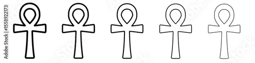 ankh icon vector thin outline style sign
