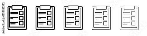 assessment icon vector thin outline style sign