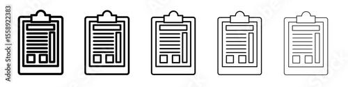 Assignment icon vector thin outline style sign