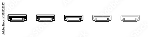 atm money withdrawl icon vector thin outline style sign