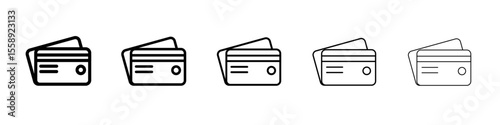 bank cards icon vector thin outline style sign