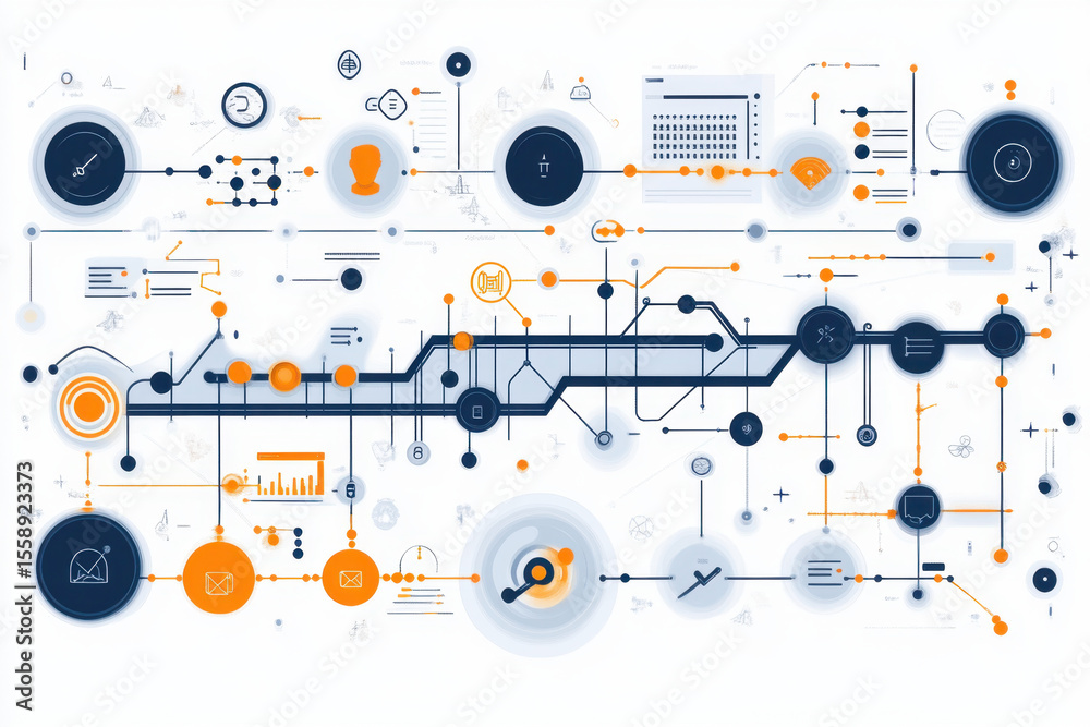 Naklejka premium Orange and blue circles on white background. Orange circles on white background.
