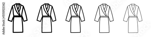 bathrobe icon vector thin outline style sign