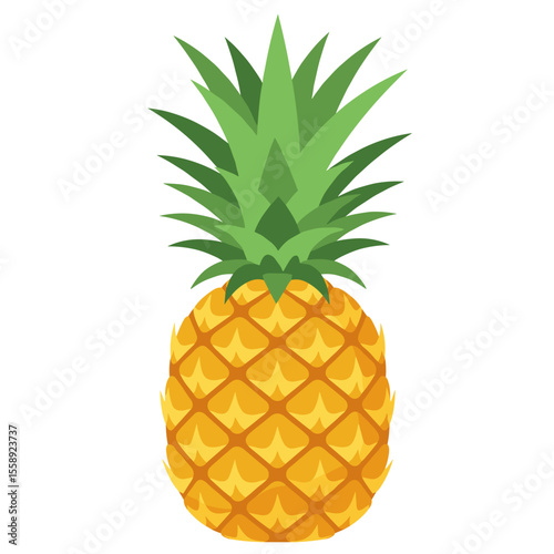 Bright pineapple fruit icon with green leaves