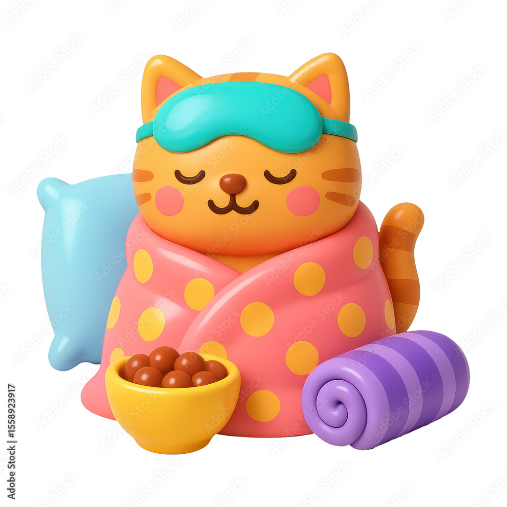 Fototapeta premium PNG Cute cat relaxing peacefully