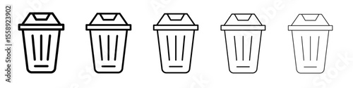 Bin Icon Single vector thin outline style sign
