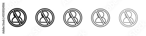 Block User Icon vector thin outline style sign
