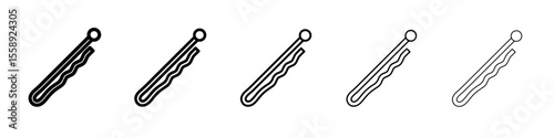 bobby pin icon vector thin outline style sign