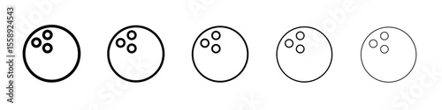 bowling ball icon vector thin outline style sign