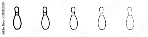 bowling pin icon vector thin outline style sign