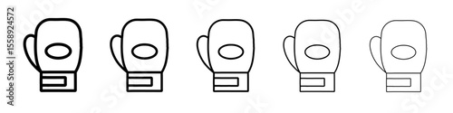 boxing glove icon vector thin outline style sign