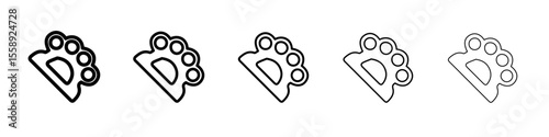 brass knuckles icon vector thin outline style sign
