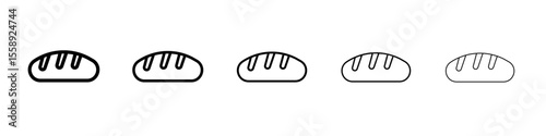 bread icon vector thin outline style sign