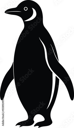 A Simple Black Silhouette of a Penguin Standing Upright.
Simple Black Silhouette of a Penguin Standing Upright. new 2025 trendy.