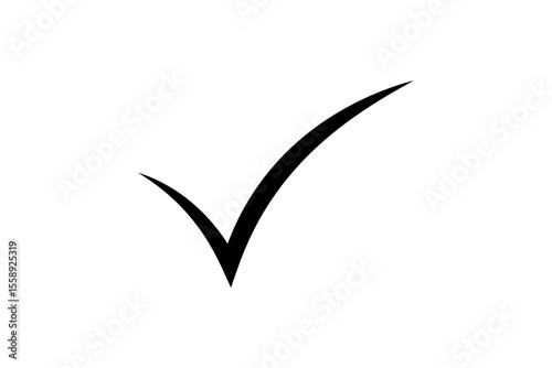Simple black check mark symbol isolated on a transparent background for design and confirmation isolated on transparent background