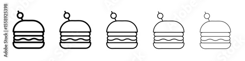burger icon vector thin outline style sign