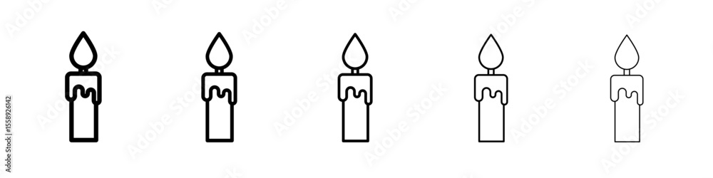 Obraz premium candle icon vector thin outline style sign