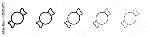 candy icon vector thin outline style sign