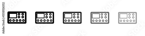 Car with touchscreen display icon vector thin outline style sign