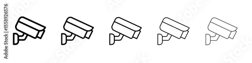 cctv icon vector thin outline style sign