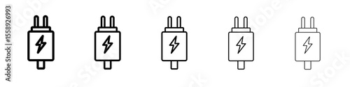 charger icon vector thin outline style sign