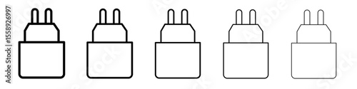 charger icon vector thin outline style sign