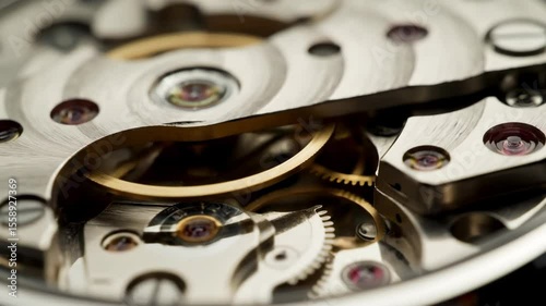 Wallpaper Mural Intricate details of mechanical watch movement showcase precision engineering, craftsmanship, and beauty of horology with gears, springs, and polished metal components highlighting exceptional detail. Torontodigital.ca