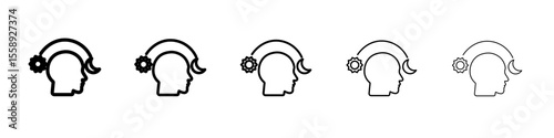 Circadian rhythms icon vector thin outline style sign