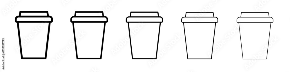 coffee cup icon vector thin outline style sign coffee cup icon vector thin outline style sign