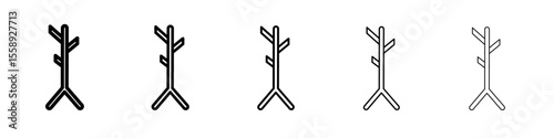 coat hanger icon vector thin outline style sign